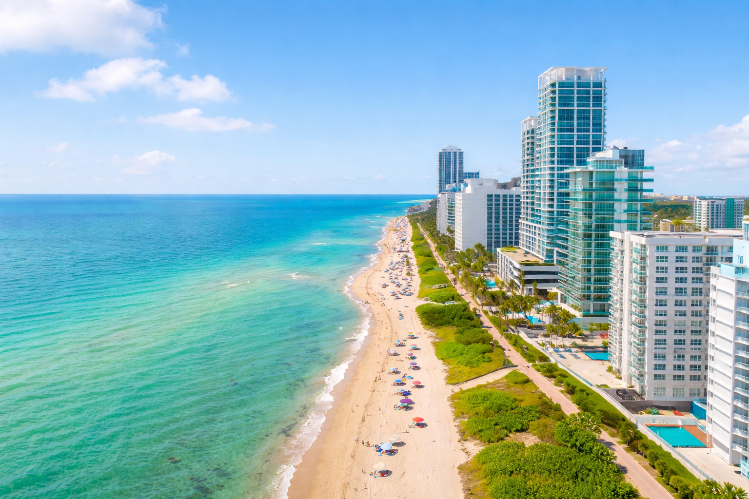 Aerial view of Florida coastline